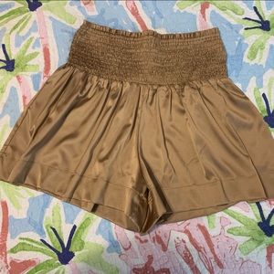 NWT Gold Satin Shorts